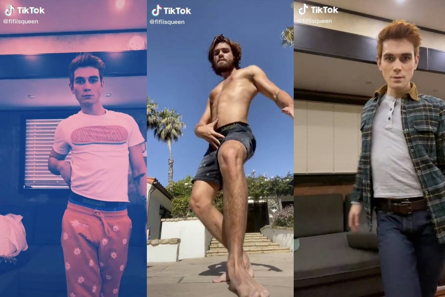 KJ Apa dances shirtless on TikTok