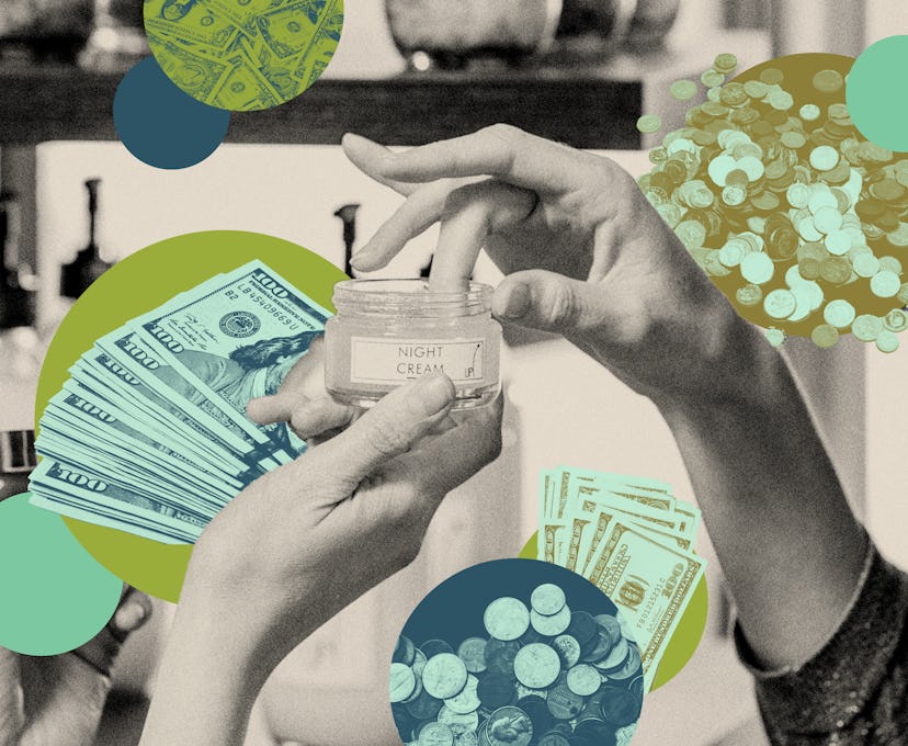 Stacks of cash and skincare products. One woman describes paying off her student loans by selling ro...