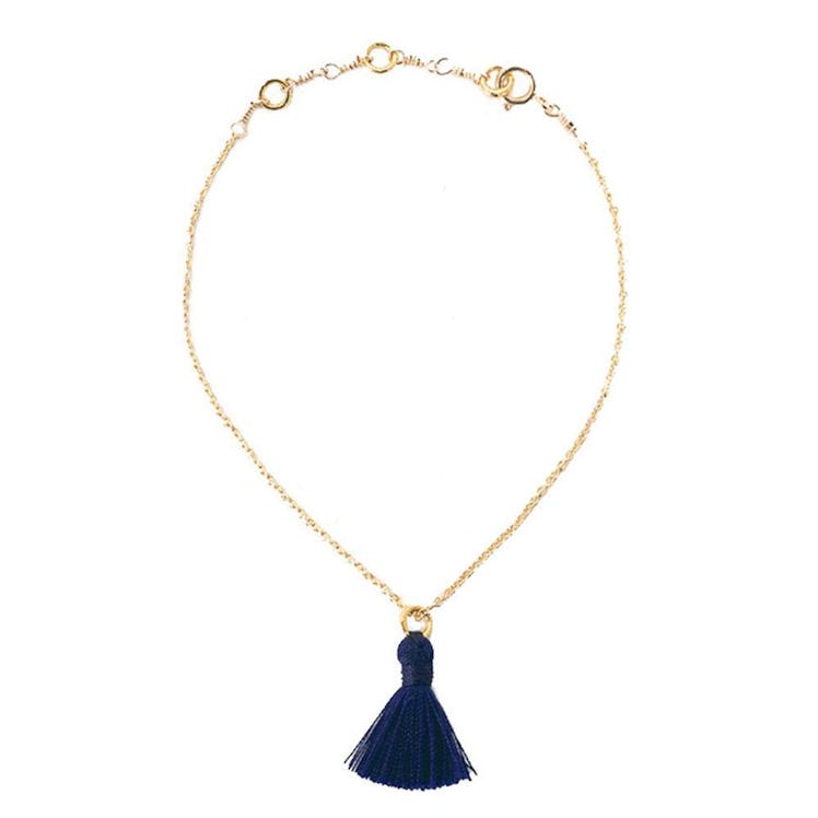 Dainty Tassel Bracelet - Navy, Dark Blue