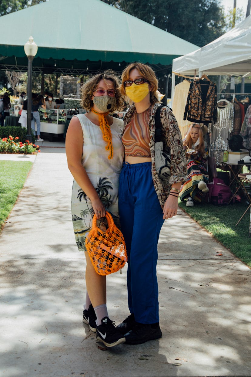 Street style look from the Pickwick Vintage Show, April 2021.