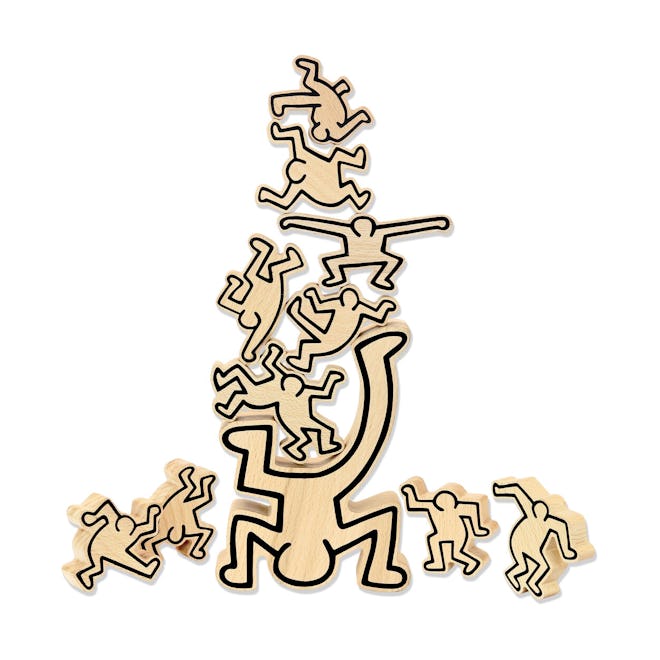 a keith harring stacking game is a cozy gift for homebodies