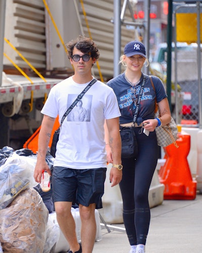 oe Jonas and Sophie Turner seen out walking in Manhattan on July 24, 2018 in New York City. Robert K...