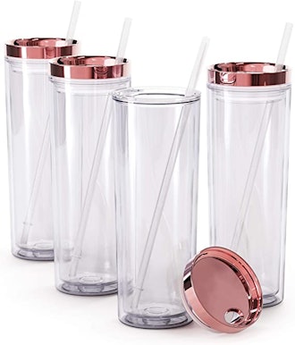 Maars 18-Ounce Skinny Acrylic Tumbler (Set of 4)