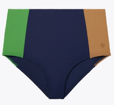 Color-blocked High-waisted Bikini Bottom