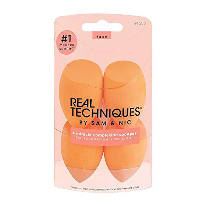 Real Techniques Miracle Complexion Beauty Sponge Makeup Blender (4-Pack)