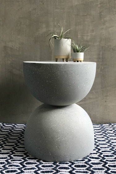 Fiberglass Terrazzo Side Table in Grey