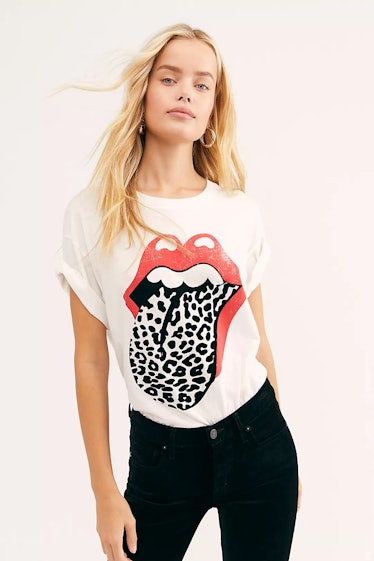 Stones Flocked Leopard Tongue Tee