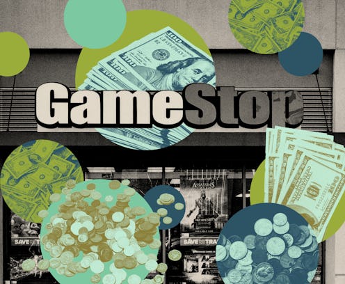 A gamestop store and stacks of cash. One woman was able to pay off her student loans by investing in...