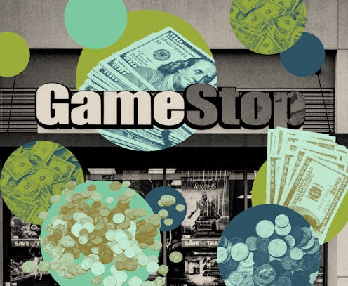 A gamestop store and stacks of cash. One woman was able to pay off her student loans by investing in...