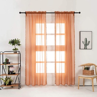 Selectex Pom Pom Sheer Curtains (2-Pack)