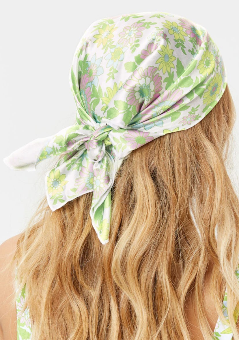 Heidi Floral Satin Head Scarf