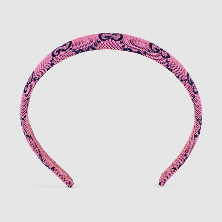 Pink GG Multicolor Canvas Hair Band