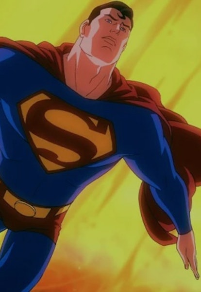 all-star superman flying into sun