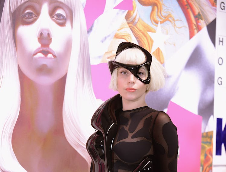 Lady Gaga attends the ARTRAVE in a little face mask.