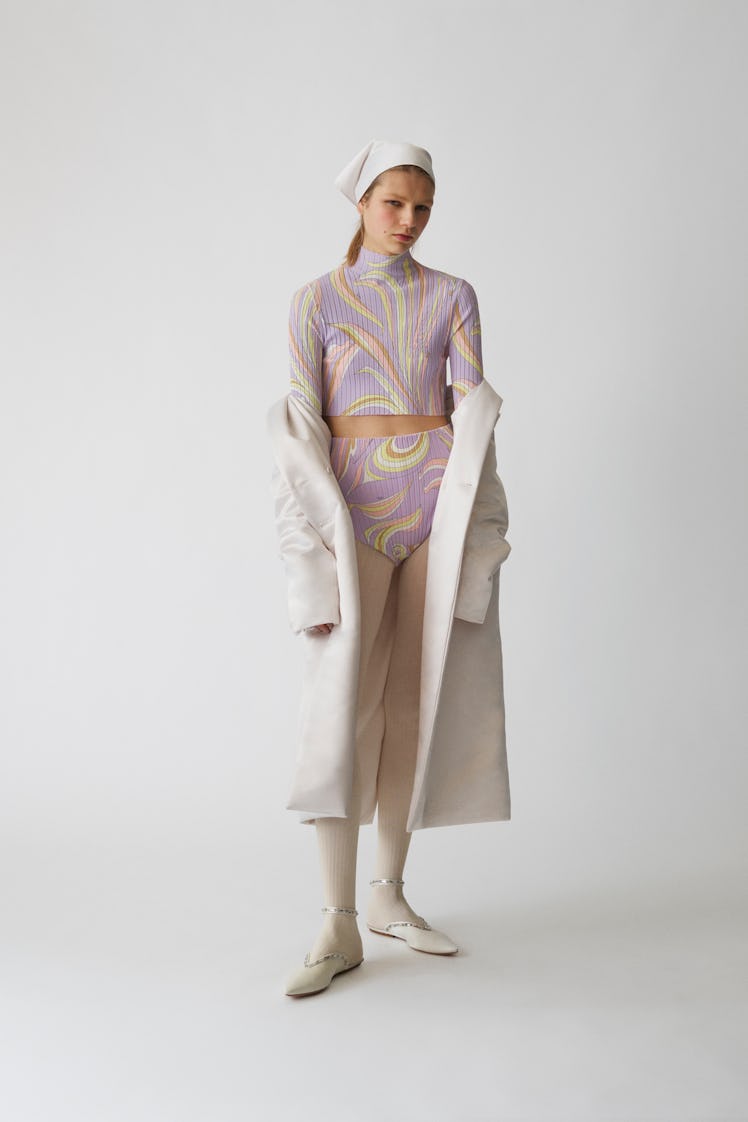 A model wearing pieces from Pucci's pre-fall 2021 collection