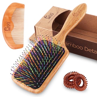 BLACK EGG Bamboo Rainbow Hair Brush