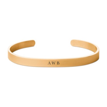 Three Letter Monogram Engraved Cuff