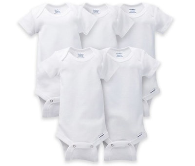 Gerber ONESIES Brand 5-Pack Short Sleeve Bodysuits in White