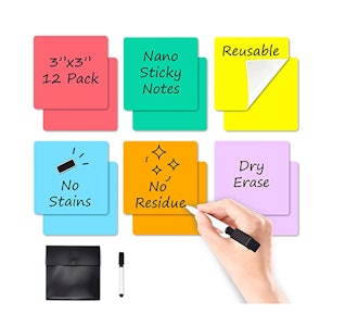 JJPRO Reusable Sticky Notes (12-Pack)