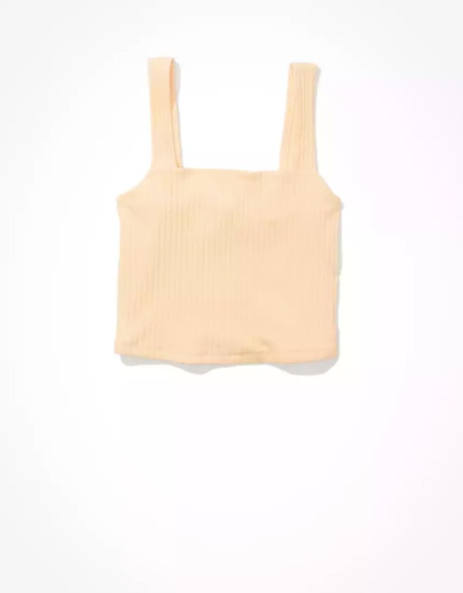 Cropped Square-Neck Tank Top