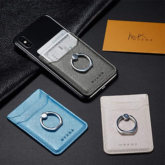 TOPWOOZO Phone Card Holder With Ring Grip