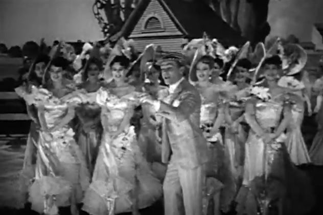 James Cagney stars in the patriotic biographical film, Yankee Doodle Dandy.