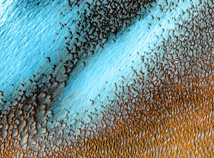 Tweets about NASA's photo of blue dunes on Mars show people are in awe of the shot. 