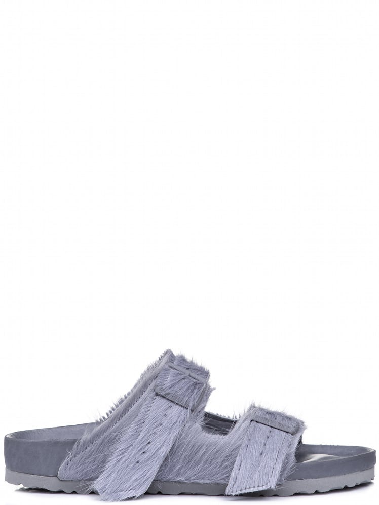 Rick Owen x Birkenstock's sandals in gray. 