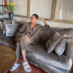 Tracee Ellis Ross wearing Birkenstocks in an Instagram photo.