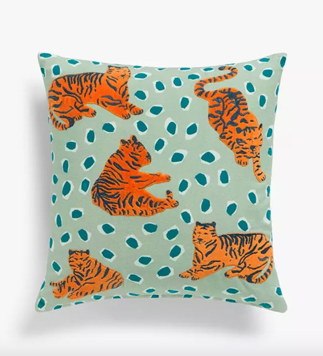 Anyday Tiger Cushion, Green / Multi