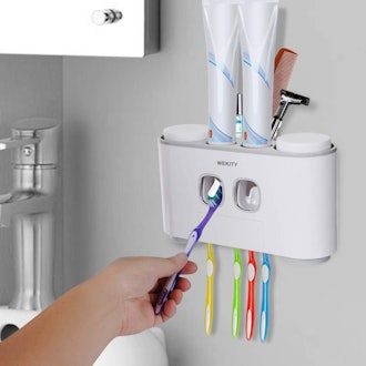 WEKITY Multifunctional Wall-Mounted Toothbrush Holder 