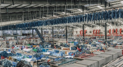 The inside of a sustainable denim factory