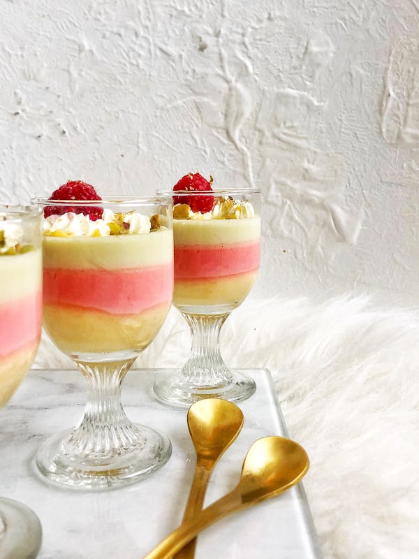 Gujrati agar agar dessert served in three cups