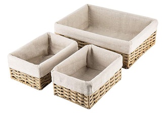 Hosroome Handmade Wicker Storage Baskets (Set of 3)