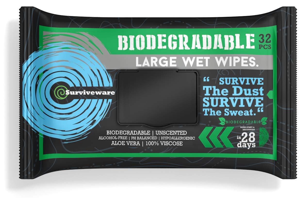 Surviveware Biodegradable Wet Wipes (32 Count)