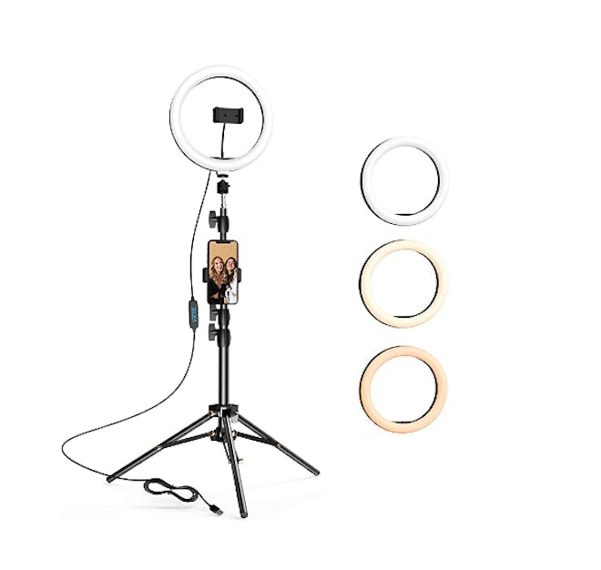 LETSCOM 10.2 inch Selfie Ring Light with Tripod Stand