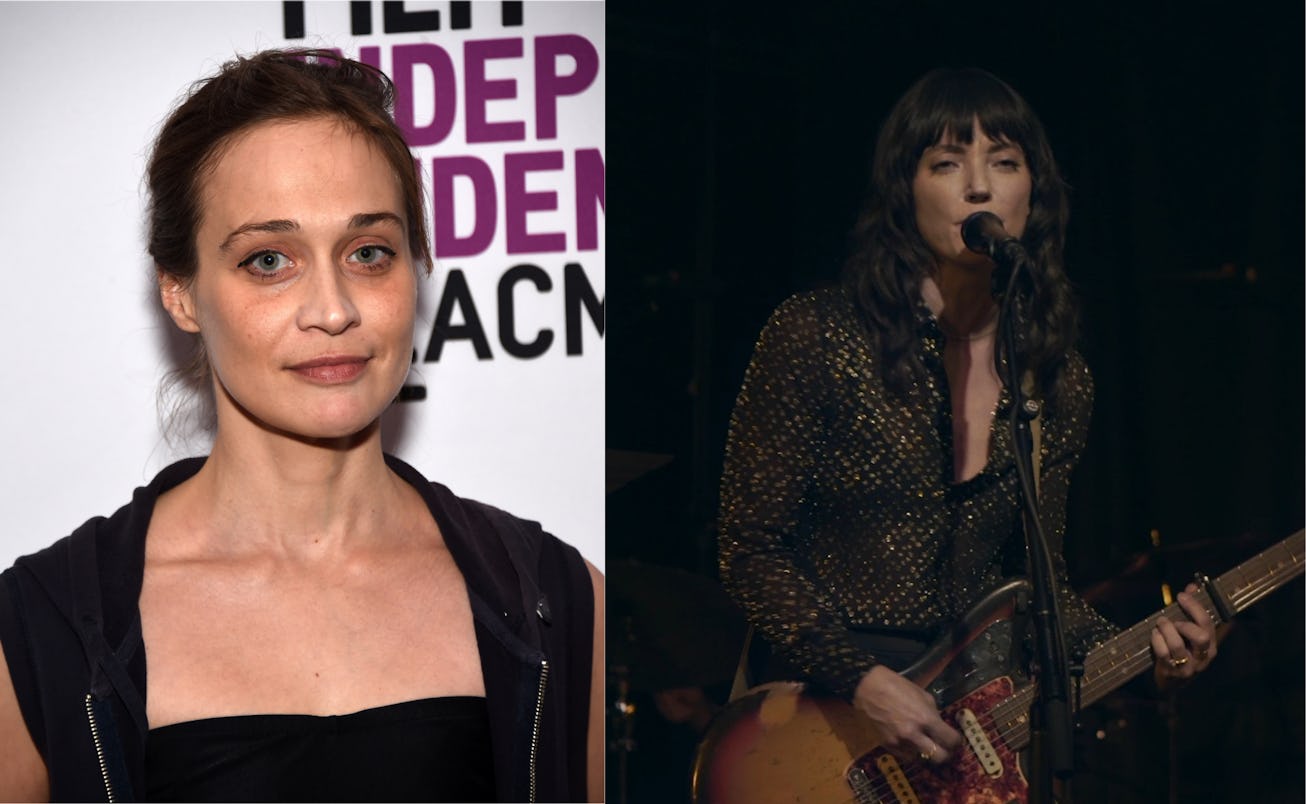 A collage of Fiona Apple (left) and Sharon Van Etten (right). Apple has her hair pulled back and is ...