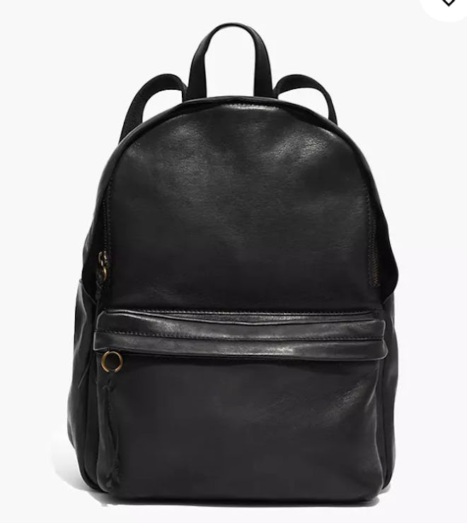 College graduation gift ideas; black leather backpack