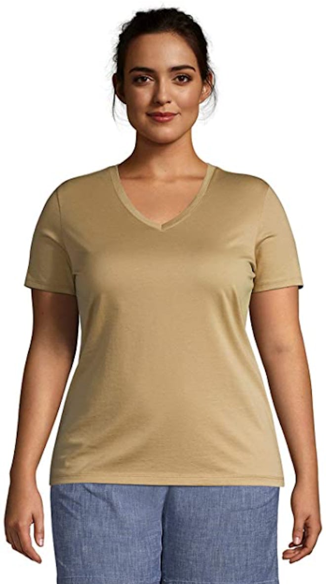 Lands' End Relaxed Supima Cotton V-Neck T-Shirt