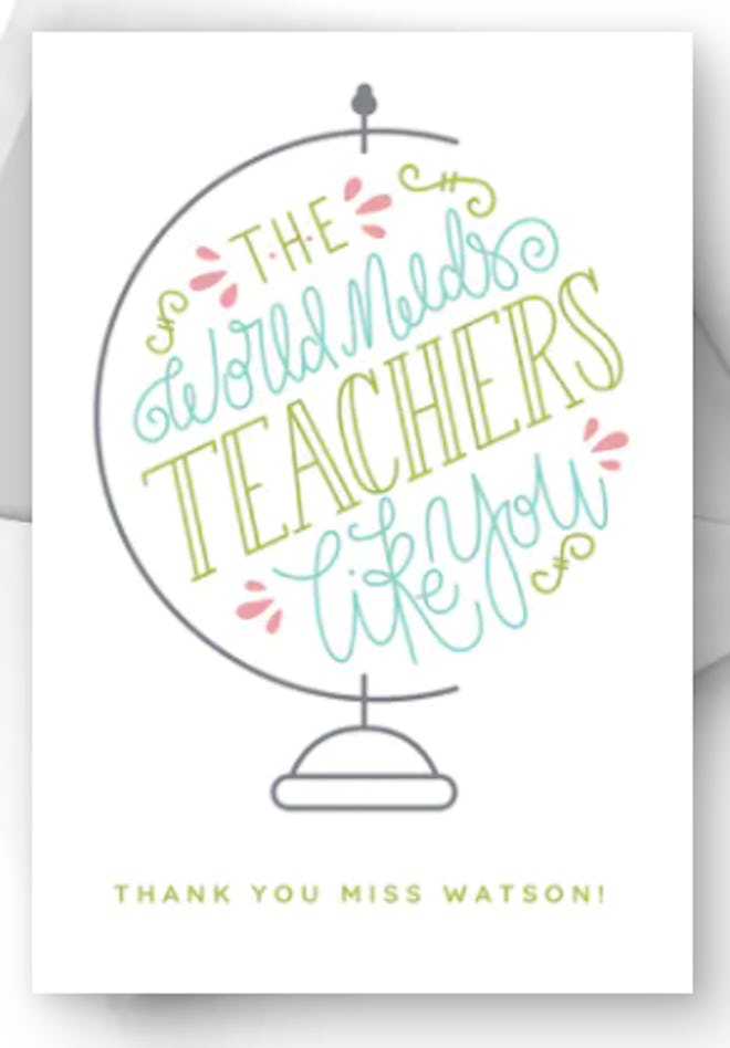 World Needs Teachers Like You Card is a great teacher appreciation card