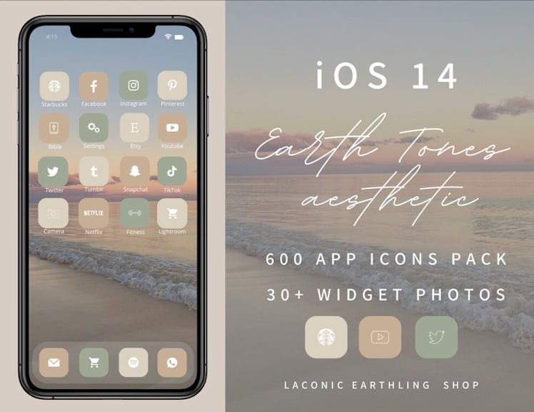 iOS 14 Earth Tones Neutral Aesthetic 600 App Icons Pack — LaconicEarthlingShop