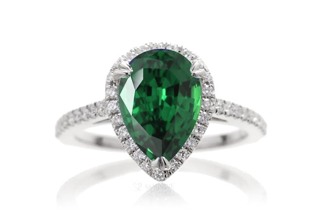 The Signature Pear Lab-Grown Green Emerald