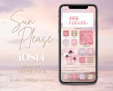 Sun Please Beach Summer Pink Ocean App Icons iOS 14 Icon Pack — DressMyTech