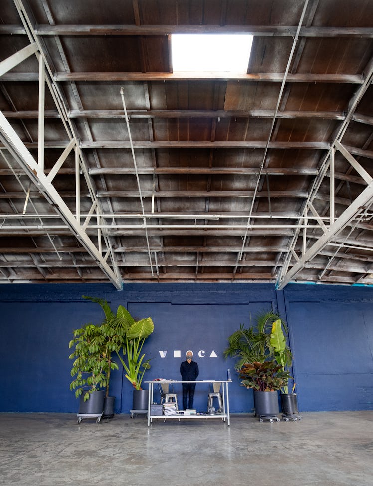Klaus Biesenbach in his Los Angeles home, a converted warehouse where he produces his video series f...