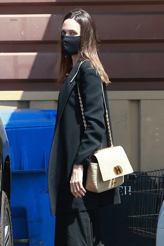 Angelina Jolie and her daughter Vivienne go shopping for flowers together in Los Feliz.