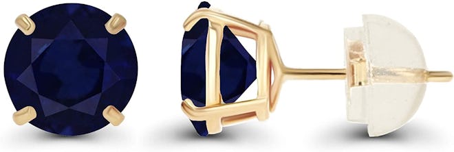DECADENCE Solid 14-Karat Gold Blue Sapphire Earrings