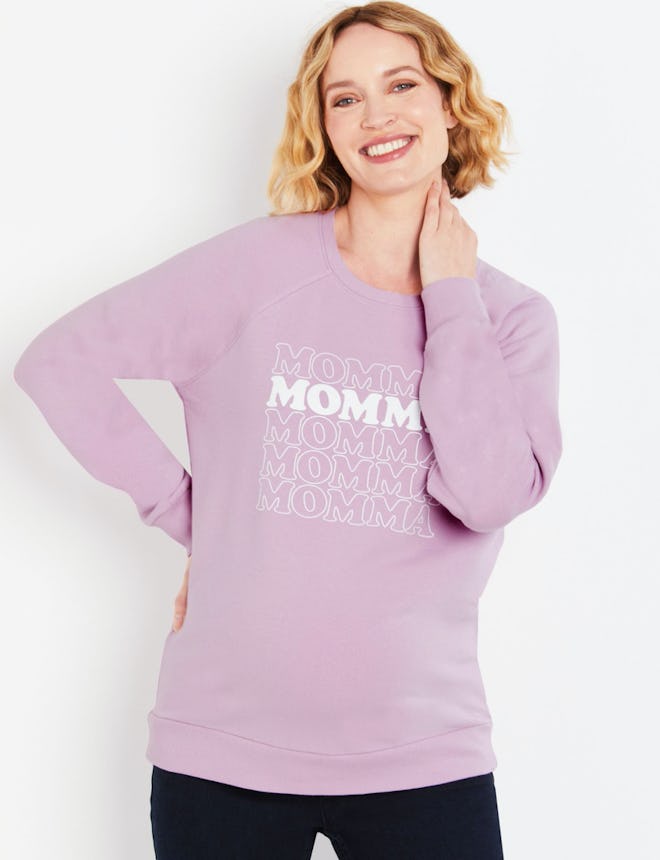 Momma Long Sleeve Maternity Graphic Sweatshirt