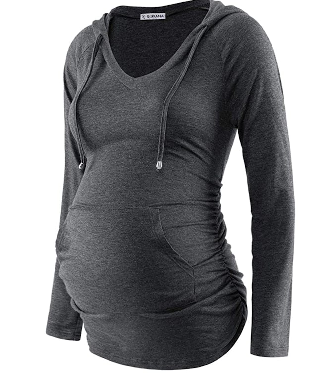 Womens Maternity Hoodie Top Sweatshirt 