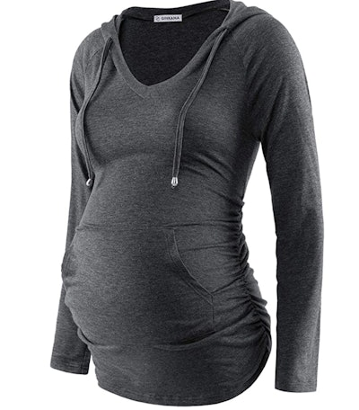 Womens Maternity Hoodie Top Sweatshirt 