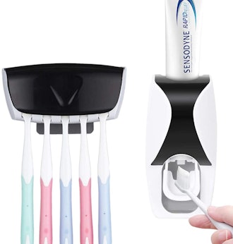 Lyckatill Wikor Toothbrush Holder Toothpaste Dispenser Set